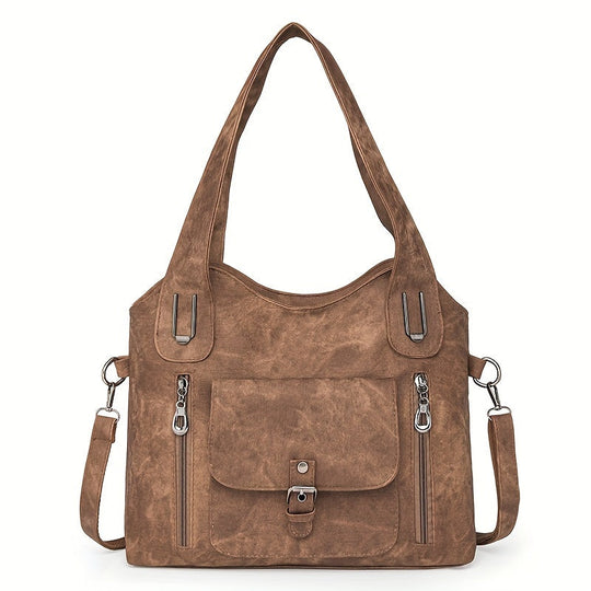 Elise’s Vintage Charm | Faux Leather Shoulder Bag